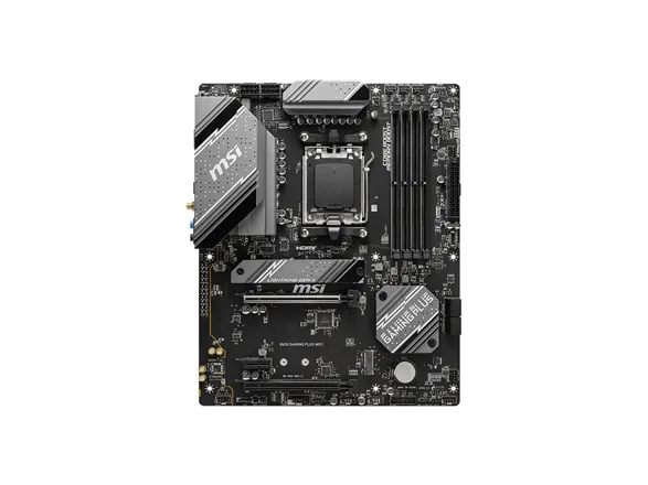 MSI - Bundkort - ATX - Socket AM5 - AMD B650 Chipset - USB 3.2 Gen 1, USB-C 3.2 Gen2, USB 3.2 Gen 2, USB-C 3.2 Gen 2x2 - 2.5 Gigabit LAN, Wi-Fi 6E, Bluetooth - onboard grafik (CPU påkrævet) - HD Audio (8-kanaler)