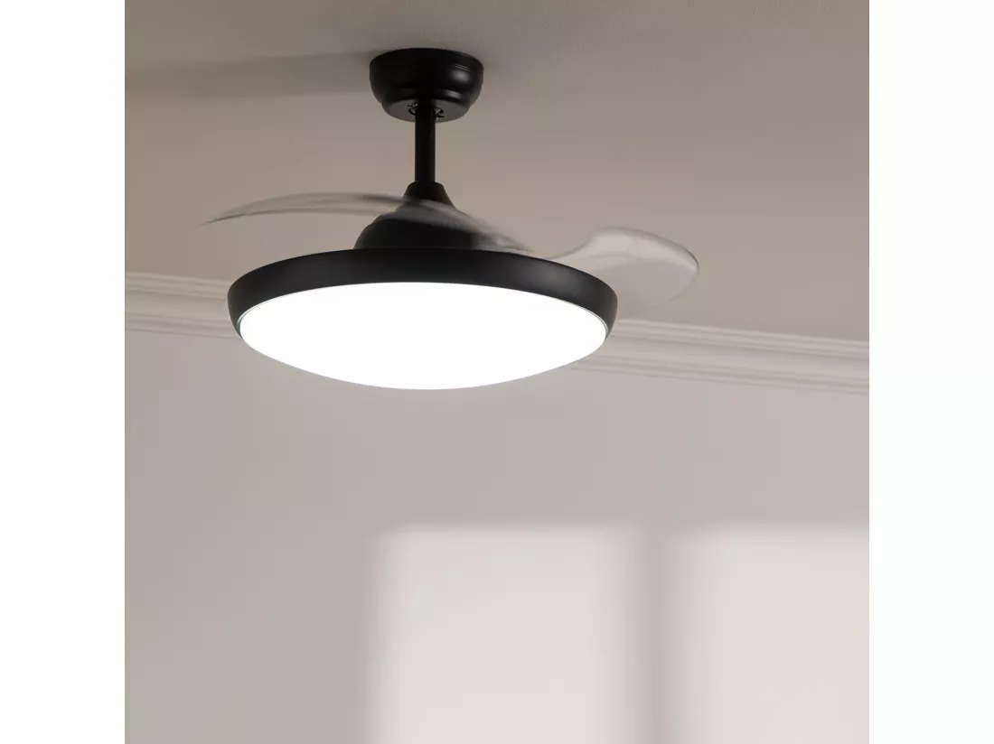 Ventilateur de Plafond Silencieux Kourak Noir 106cm Moteur DC Noir