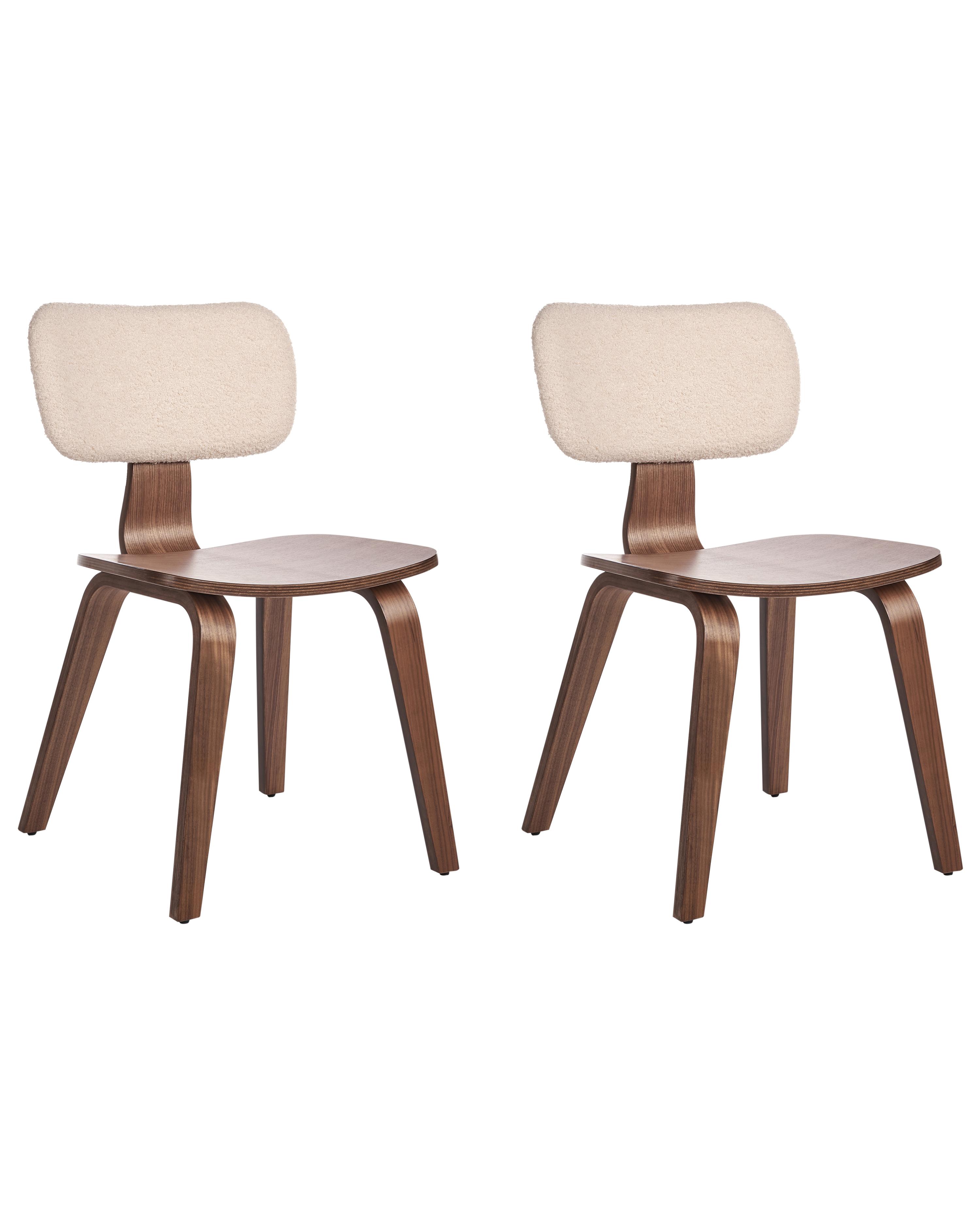 Set van 2 eetkamerstoelen LUCINDA Hout Donkerbruin