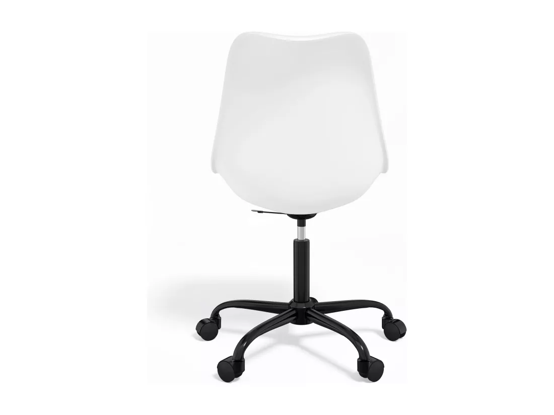 Chaise de bureau avec roulettes - Chaise de bureau pivotante - Structure noire Tulip Gris clair