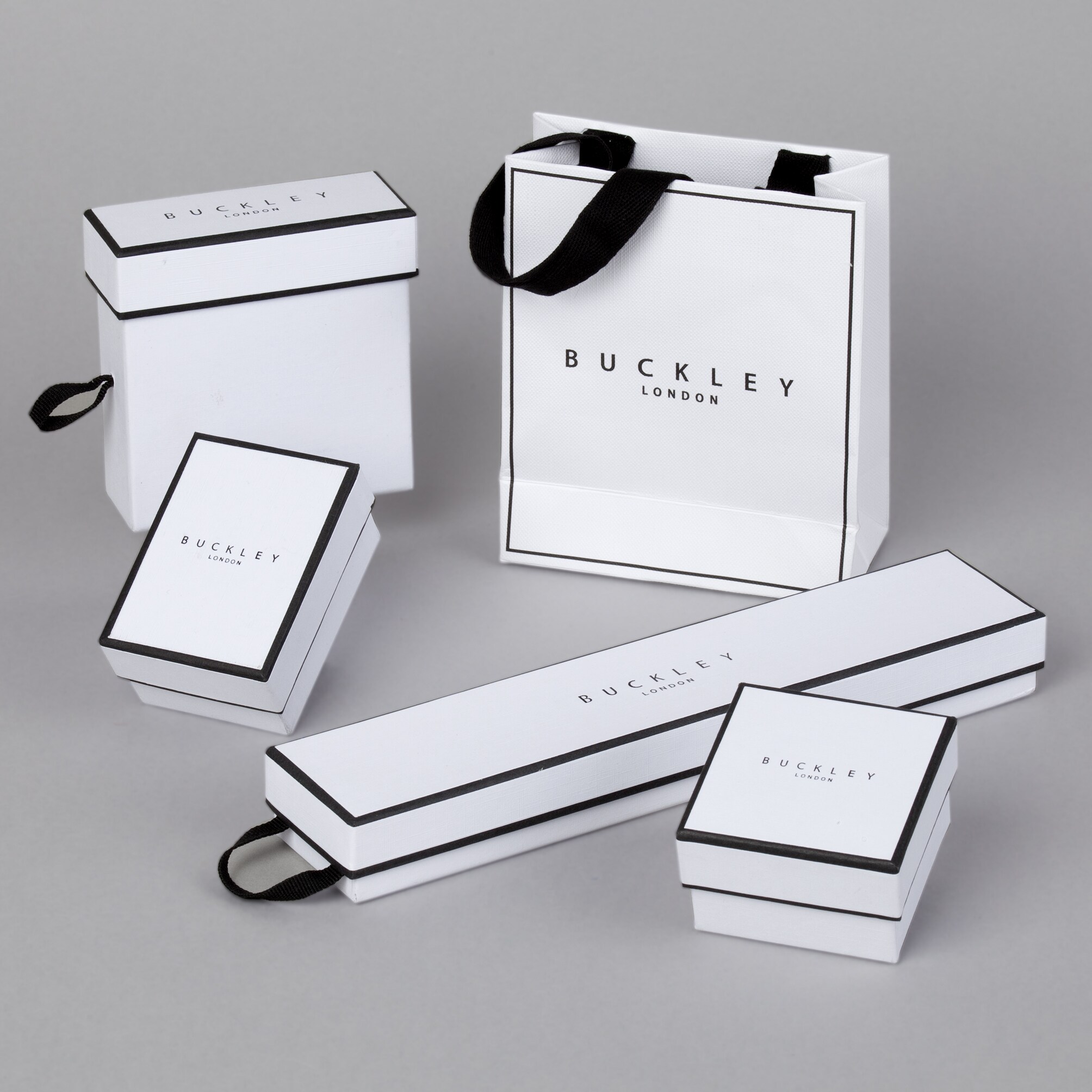 Buckley London Ohrstecker Messing rosévergoldet mit Glas und Kristallen