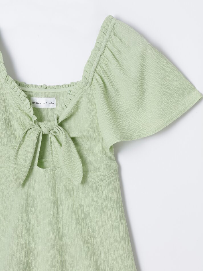 Vestido curto com nó - Verde Musgo