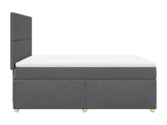 Sommier à lattes de lit avec matelas Gris foncé 160x200cm Tissu