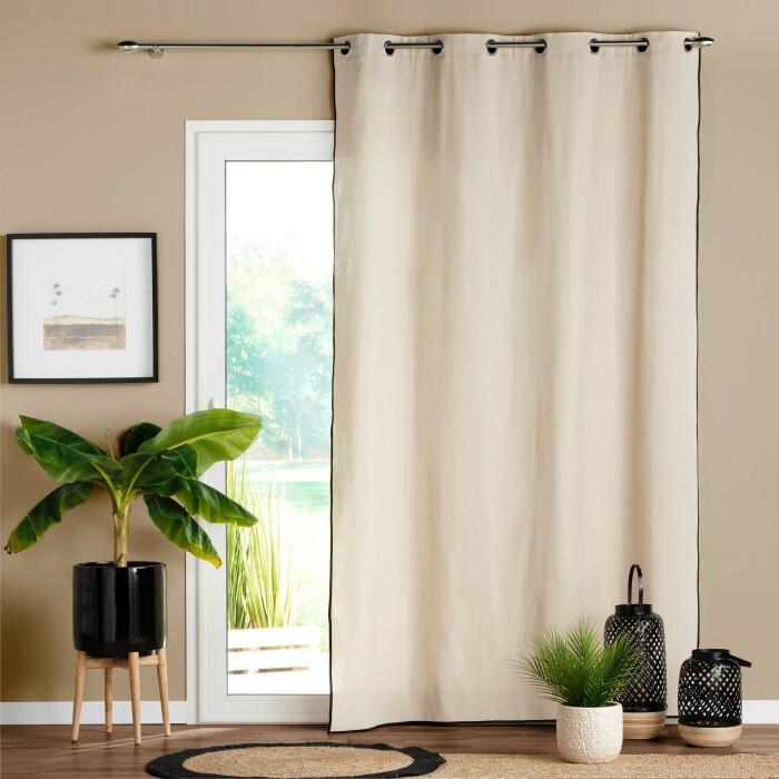 RIDEAU OEILLETS 140X240CM UNI CAPRIA