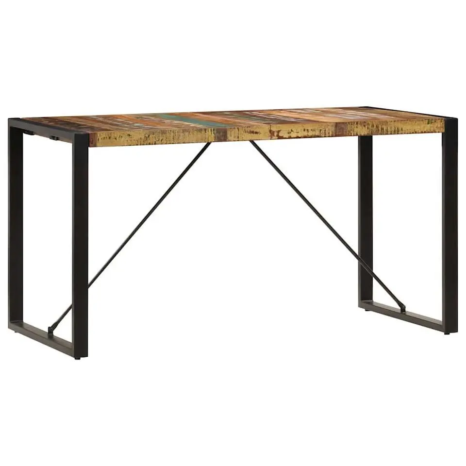 vidaXL Eettafel 140x70x75 cm massief gerecycled hout