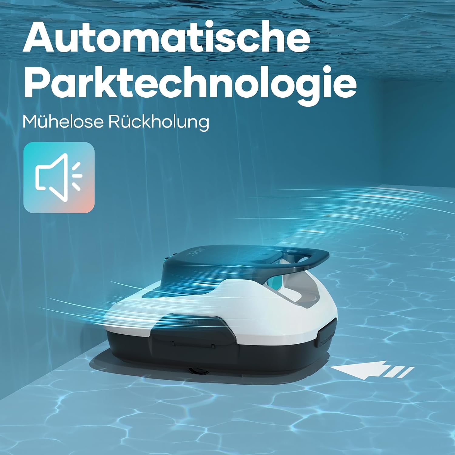 AIPER Poolroboter, Kabelloser Poolsauger Akku, 90 Minuten Reinigungszeit, Automatische Reinigung mit Selbsteinparkfunktion, Kompakter und Leichter Poolreiniger Ideal für Oberirdische Pools
