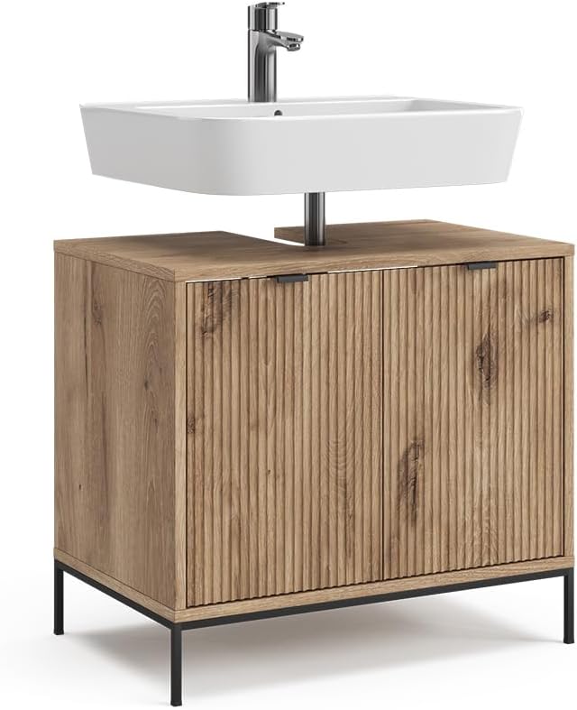 Vicco Waschtischunterschrank Eliza, Viking Oak, 70 x 63 cm mit 2 Türen