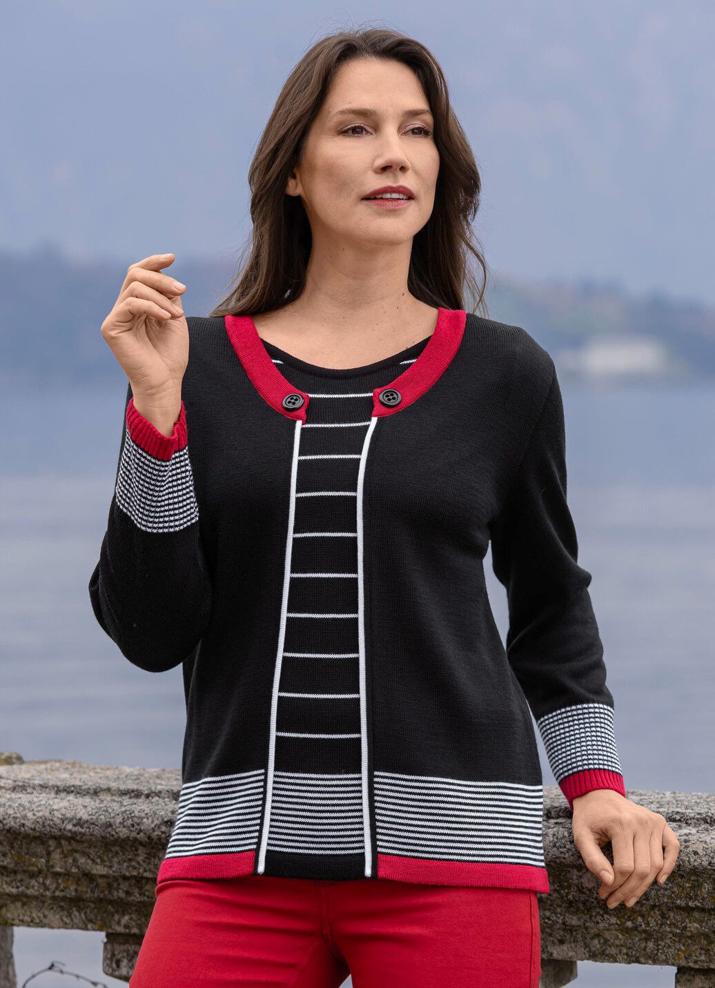Pullover in Doppel-Optik