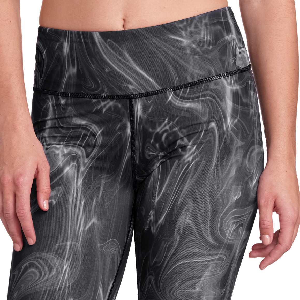 Gina Sports Damen Sport-Leggings mit Allover-Print schwarz