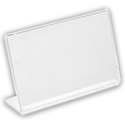 Chevalet porte-nom en L plastique 55 x 90 mm
