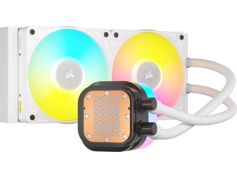 Corsair Wasserkühlung ICUE Link Titan 240 RX RGB Weiss CPU-Flüssigkeitskühler mit RX120 RGB-Lüftern