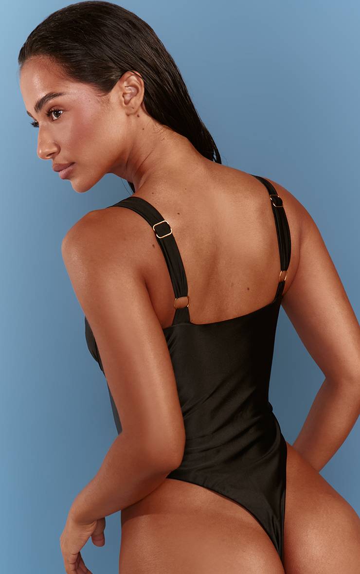 Noir Maillot De Bain Une Pièce À Armatures Shine Swim