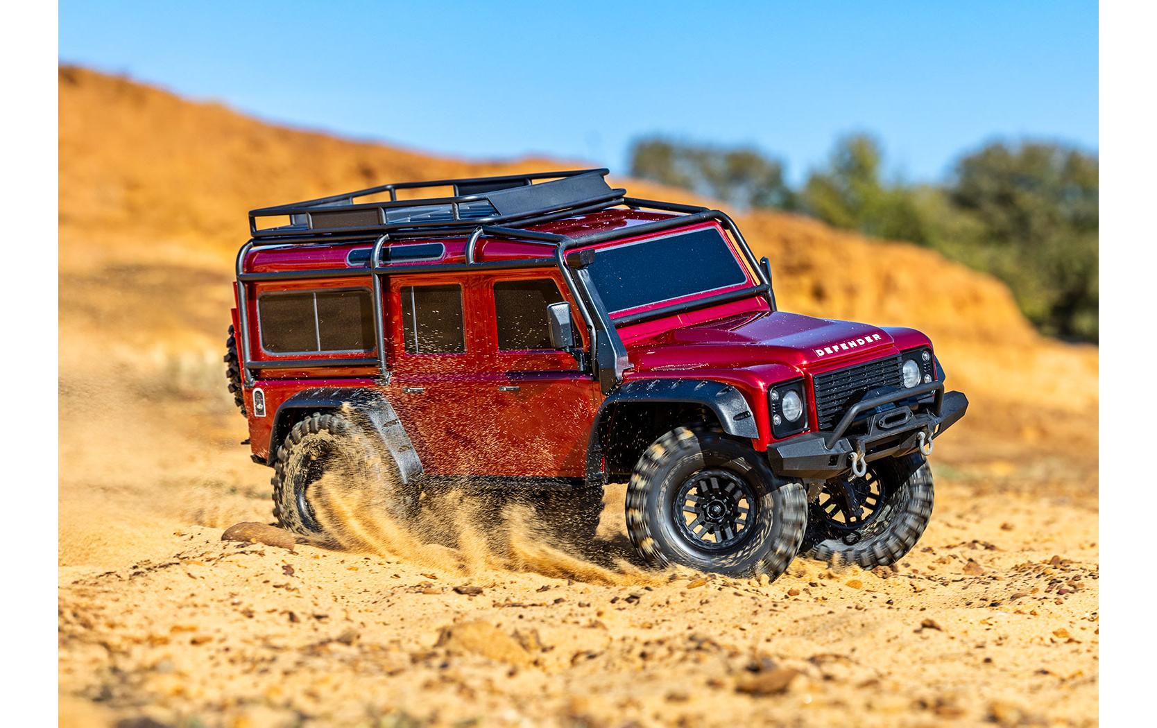 Scale Crawler Land Rover Defender D110, Rot ARTR, 1:10<br>Off-Road Model im Massstab 1:10
