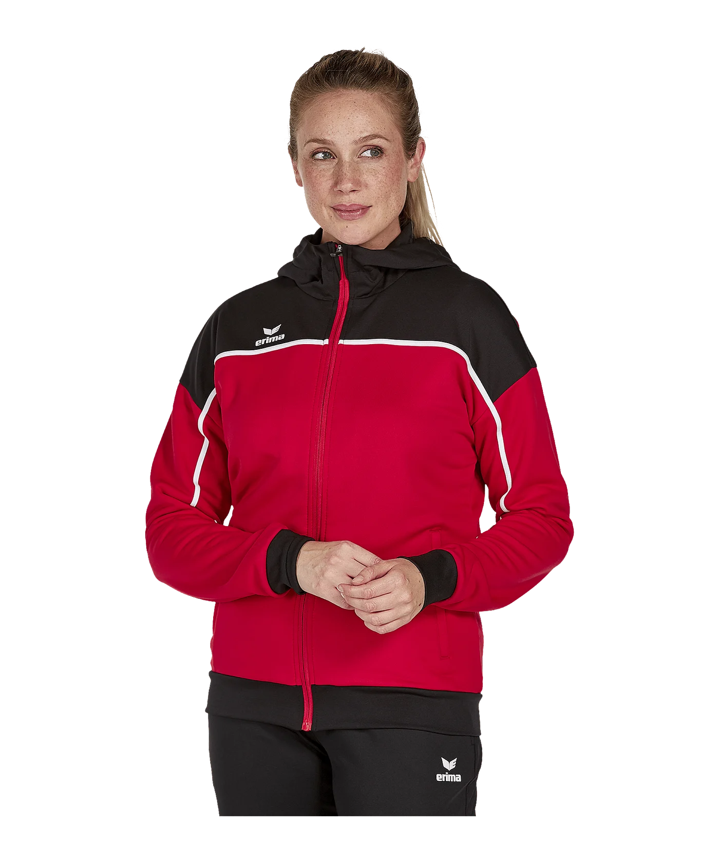 Erima Change by Kapuzenjacke Damen Rot Schwarz