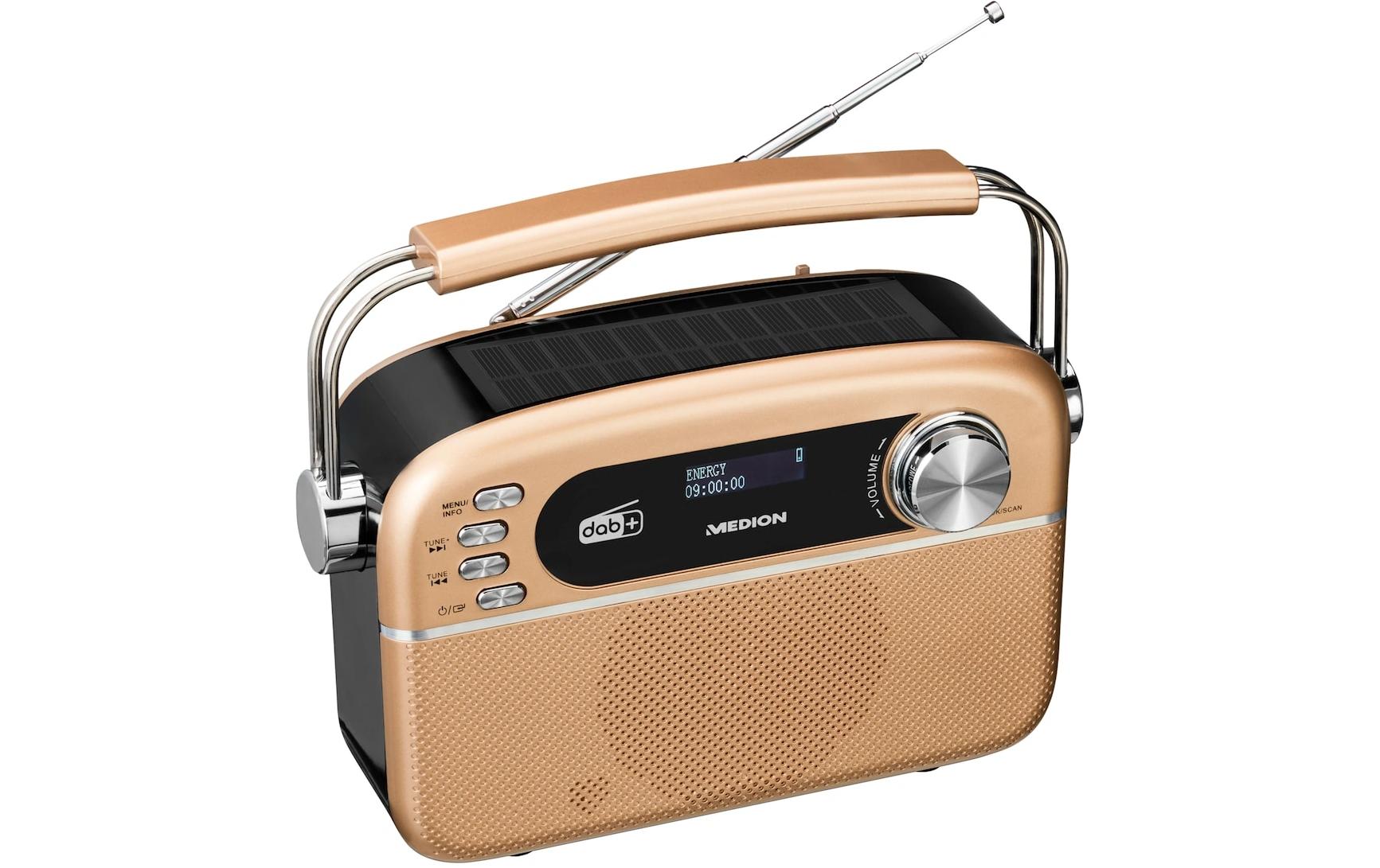 DAB+ Radio LIFE E66809 BronzeRetro-Radio mit Bluetooth und Solarpanel