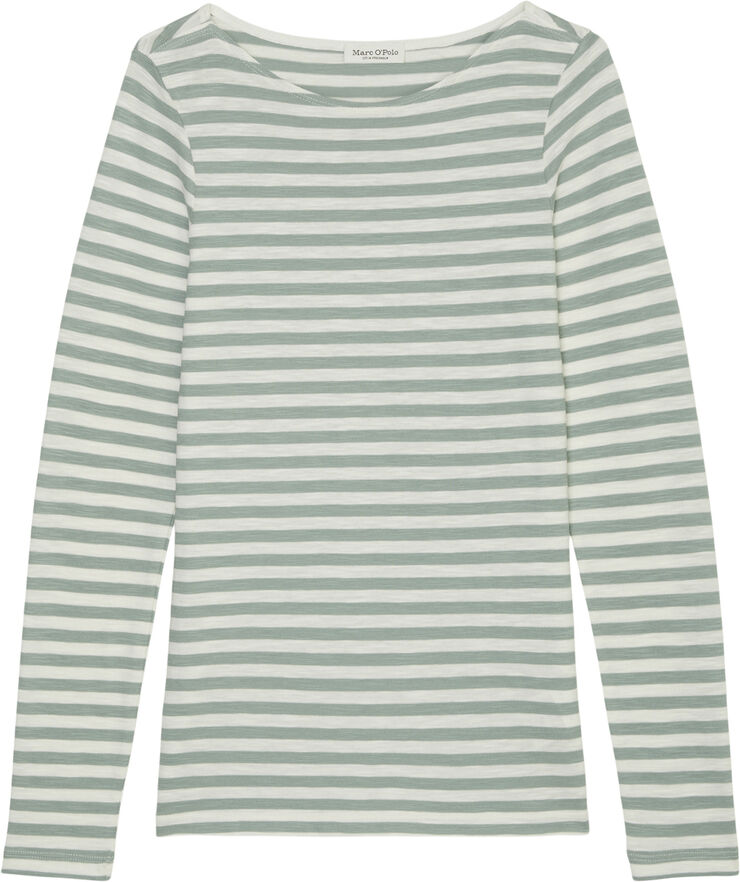 Marc O’Polo T-shirt, long sleeve, boat neck, st Multi/ faded mint
