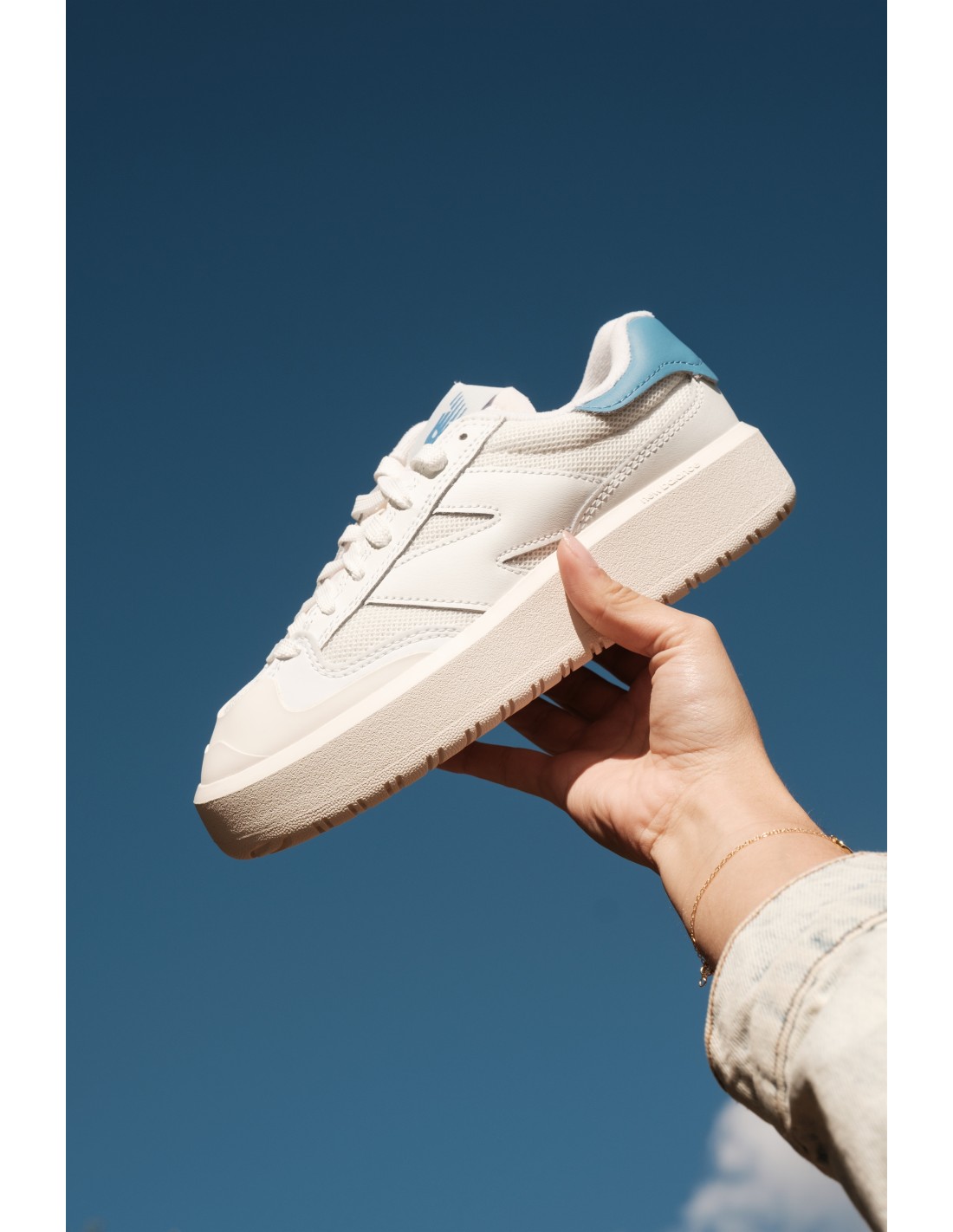new balance Sneakers compensées femme CT302 blanc/bleu