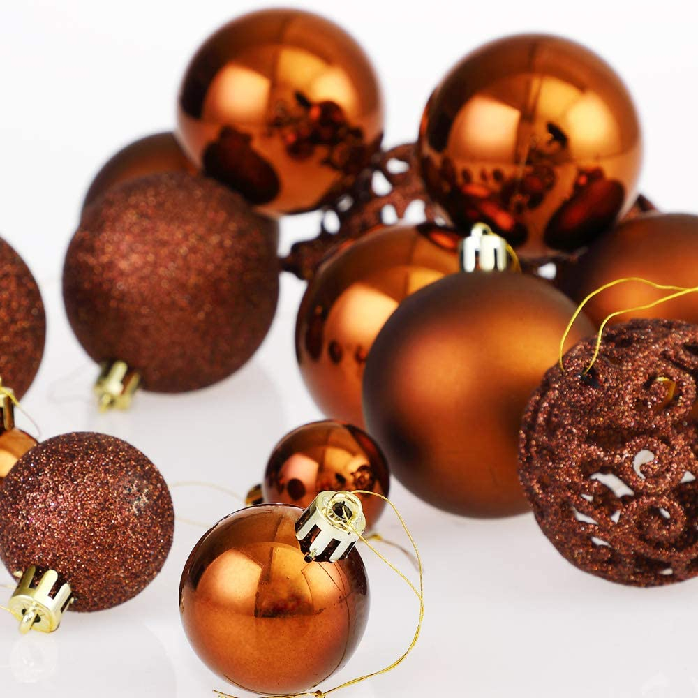 (100er Set) Christbaum Schmuck Weihnachtskugeln Deko Ornamente - Orange