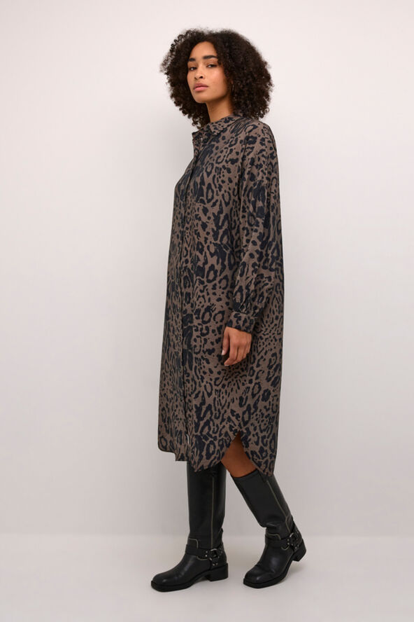 Kaffe KAjemma Shirt Dress Major brown/black leopard