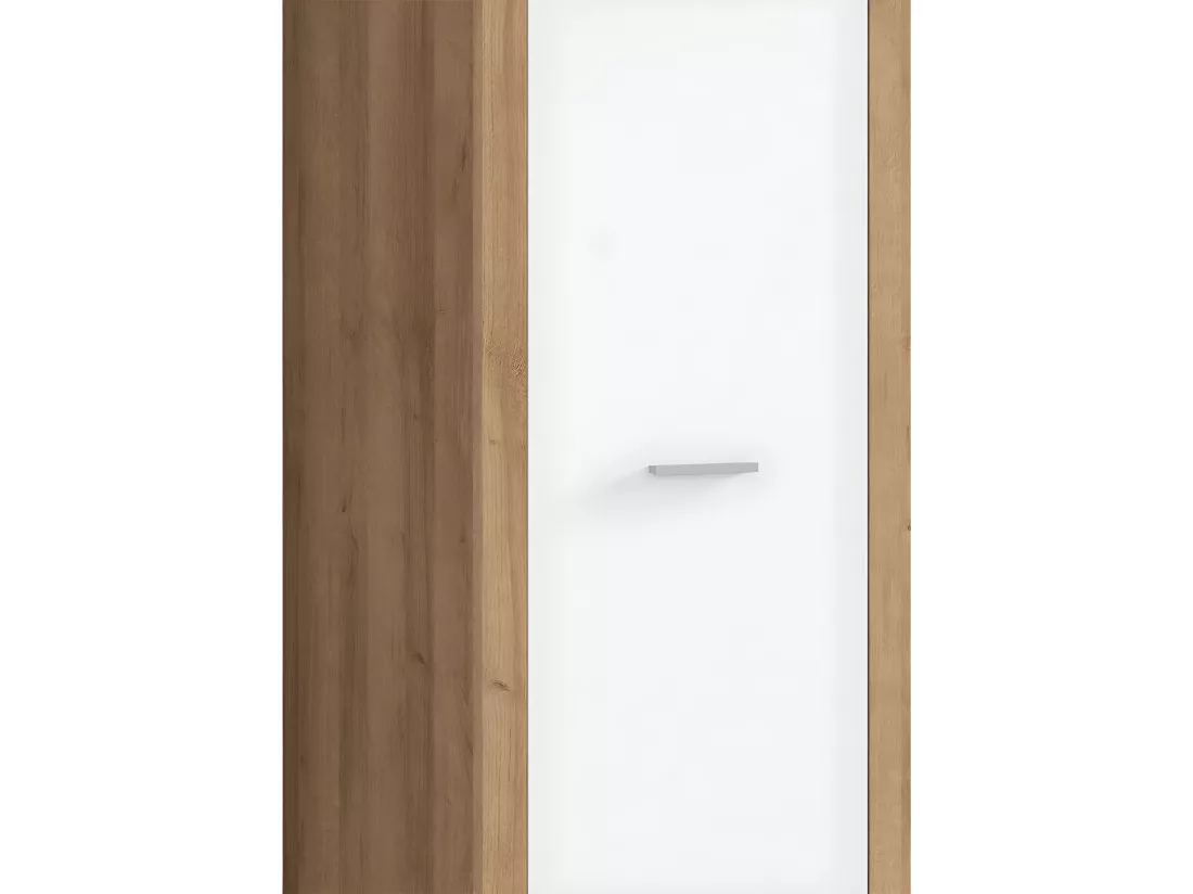 Armoire 1 porte Nora Blanc et Bois