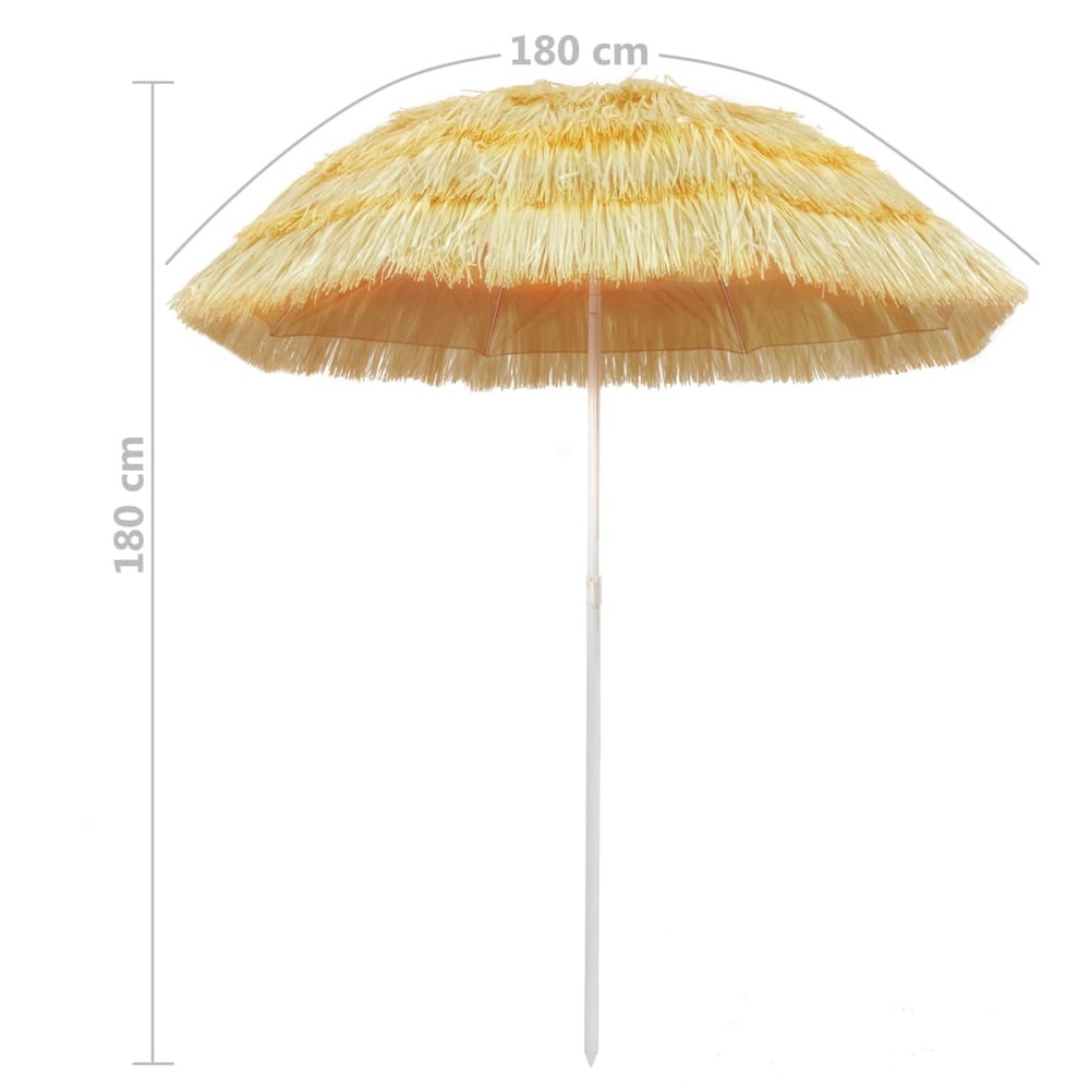 Parasol de plage naturel 180 cm style hawaïen