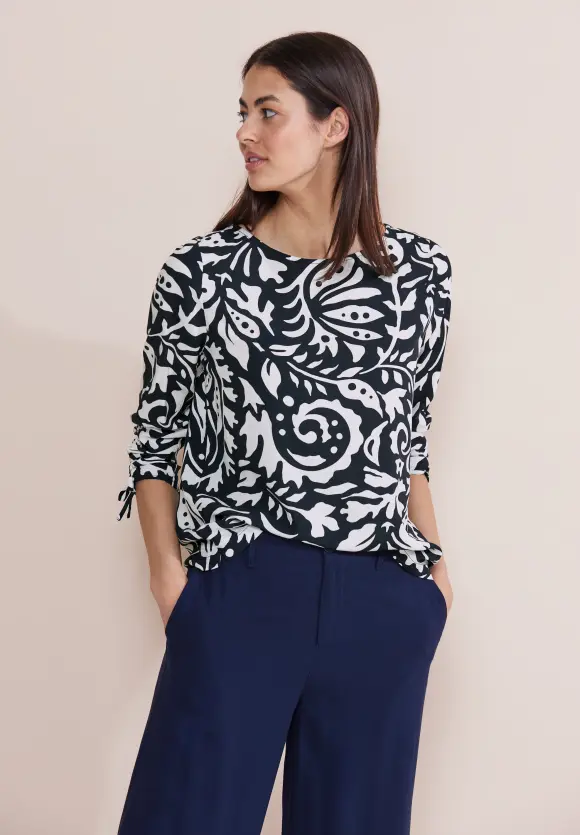 Blusenshirt mit Print - deep blue