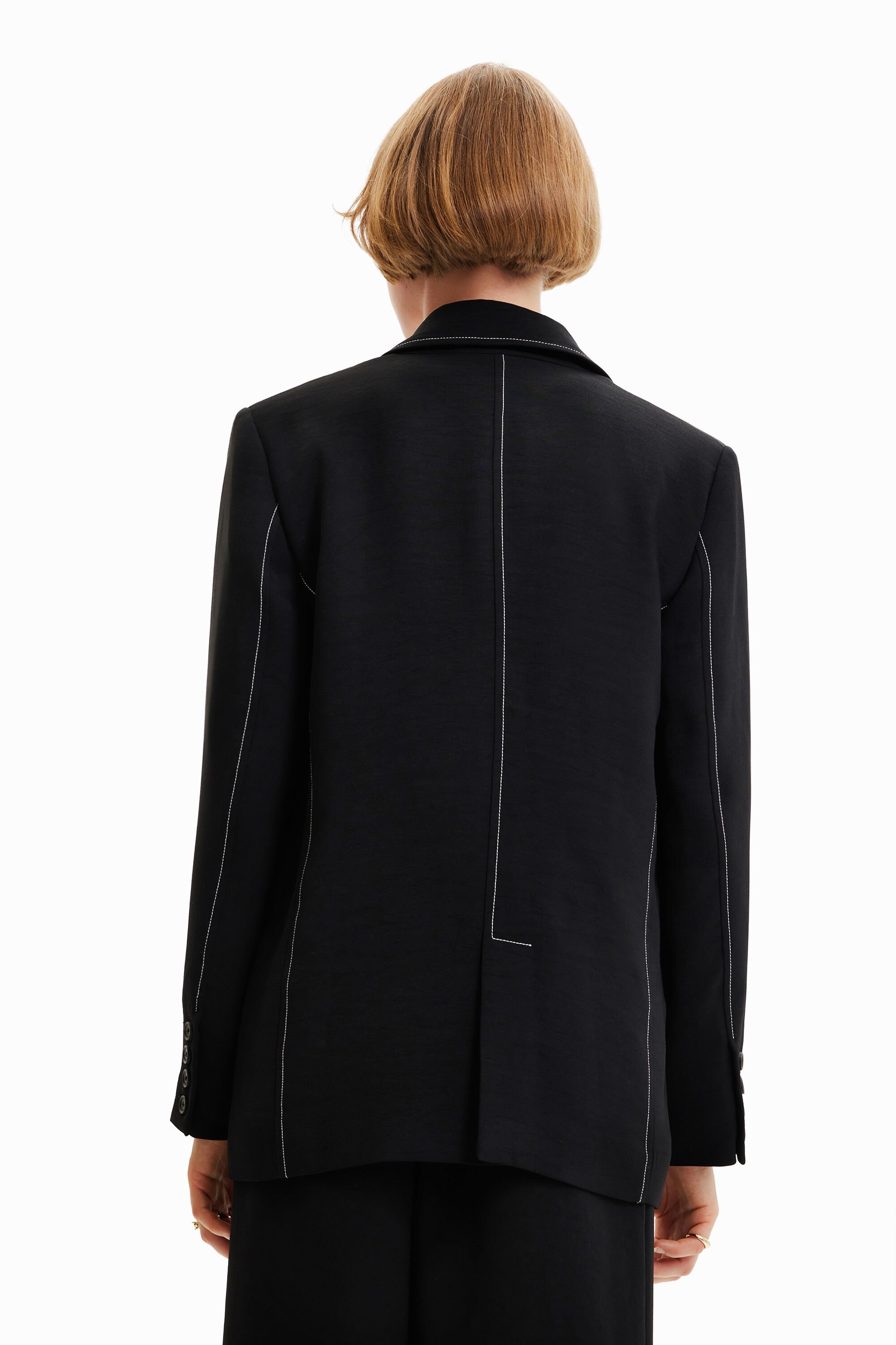 Long blazer surpiqûres