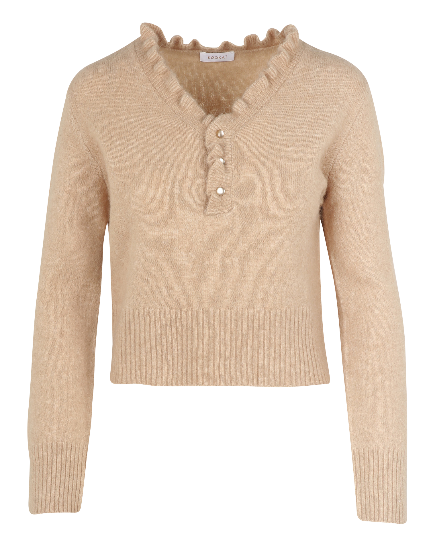 SANDRINE - Pull droit col V | Beige