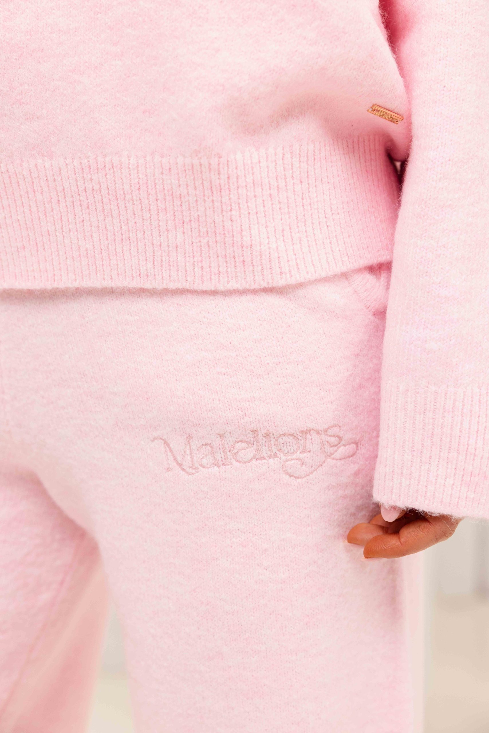 Malelions Oversized Knitted Trainingspak Dames Roze