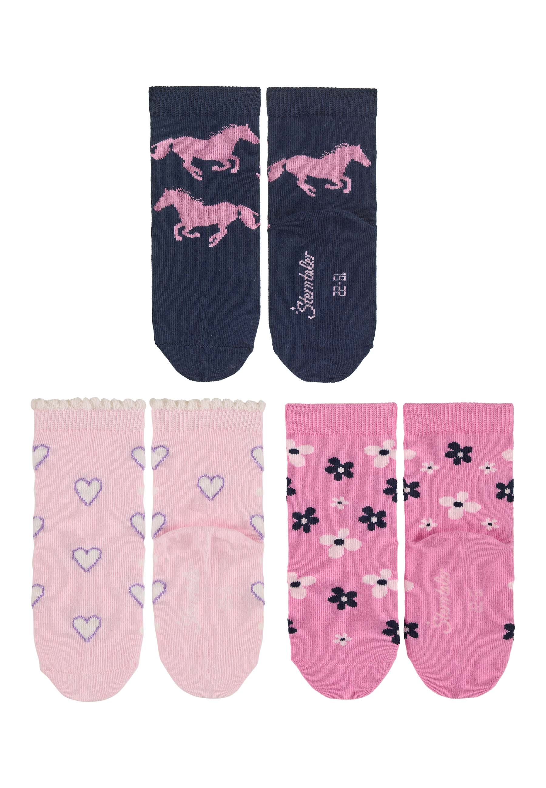 Socken PFERDE 3er Pack in marine