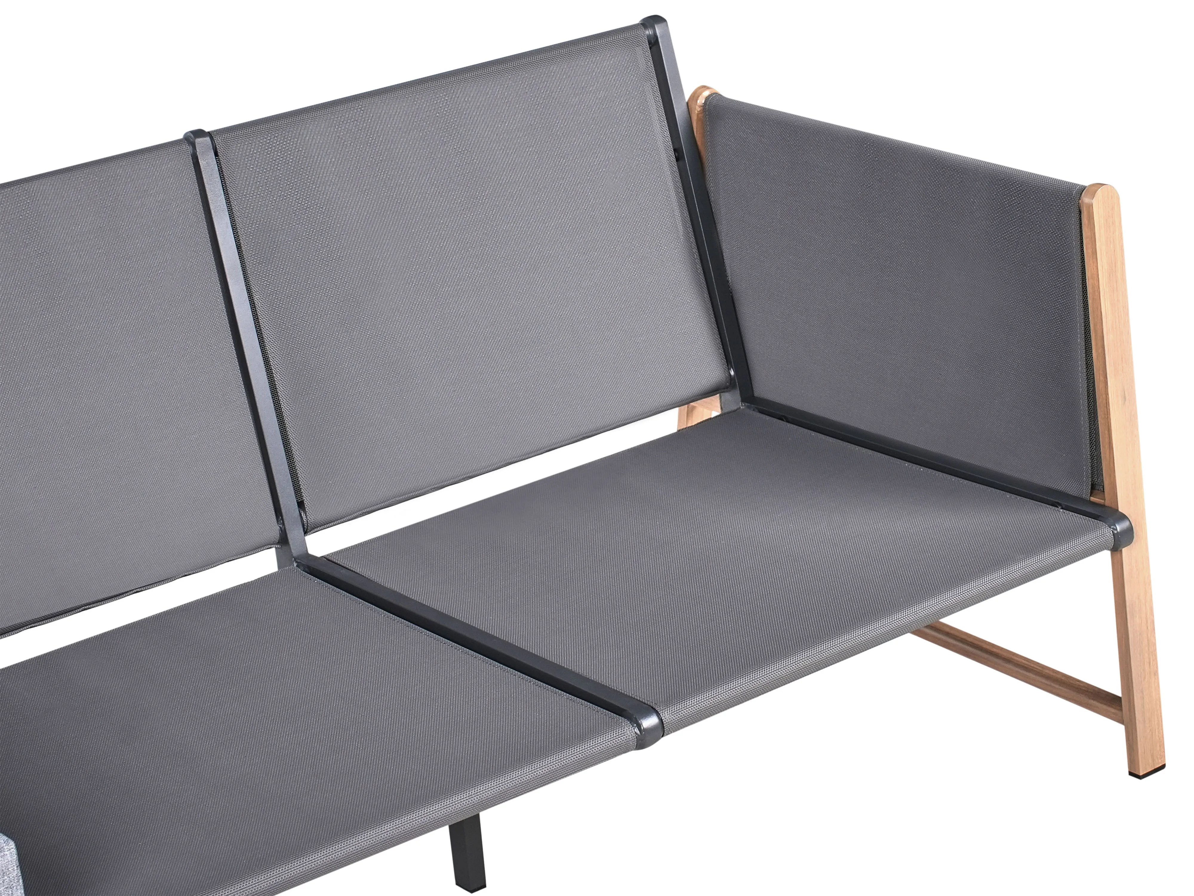 Loungeset met tafel en ottomaan 5-zits NOLA Metaal Grijs