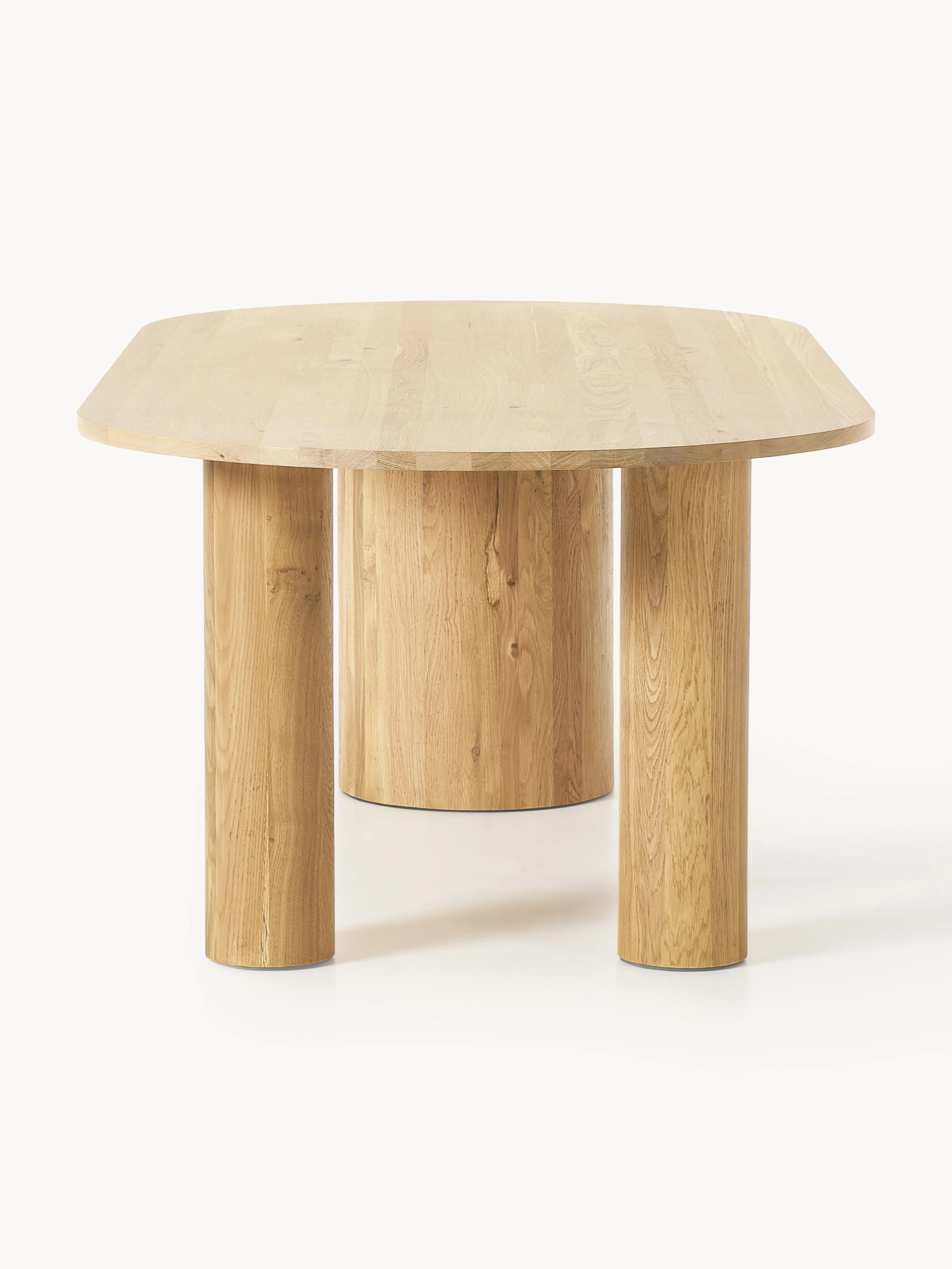 Ovale eettafel Dunia van eikenhout, in verschillende formaten