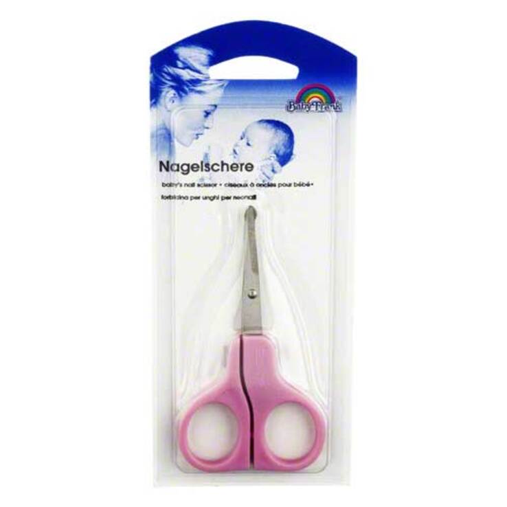 Babyschere gebogen rosa BF 9 cm, 1 St