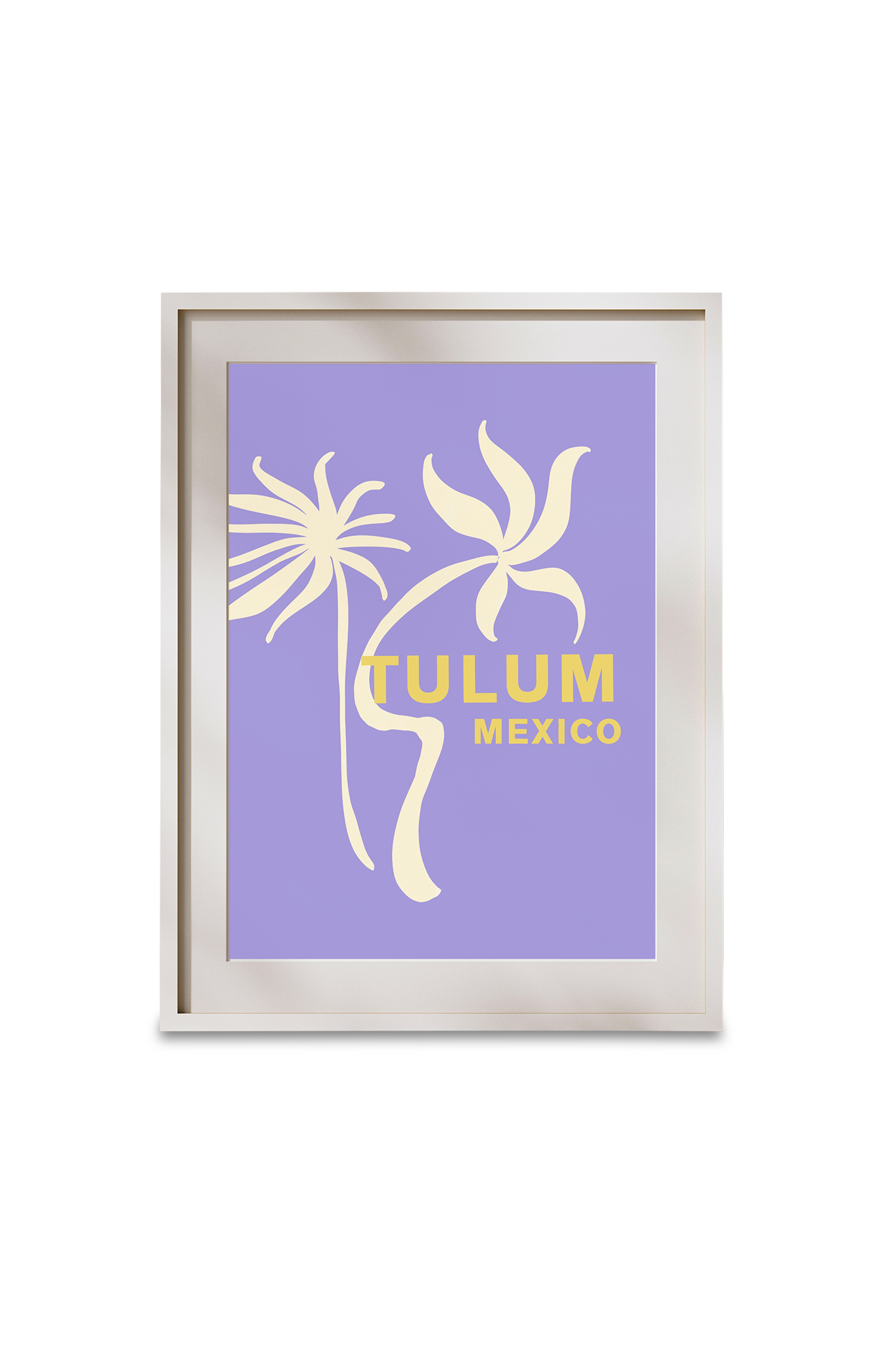FLAMINGO CANDLES Affiche TULUM VACAY A4 WALL PRINT Noir