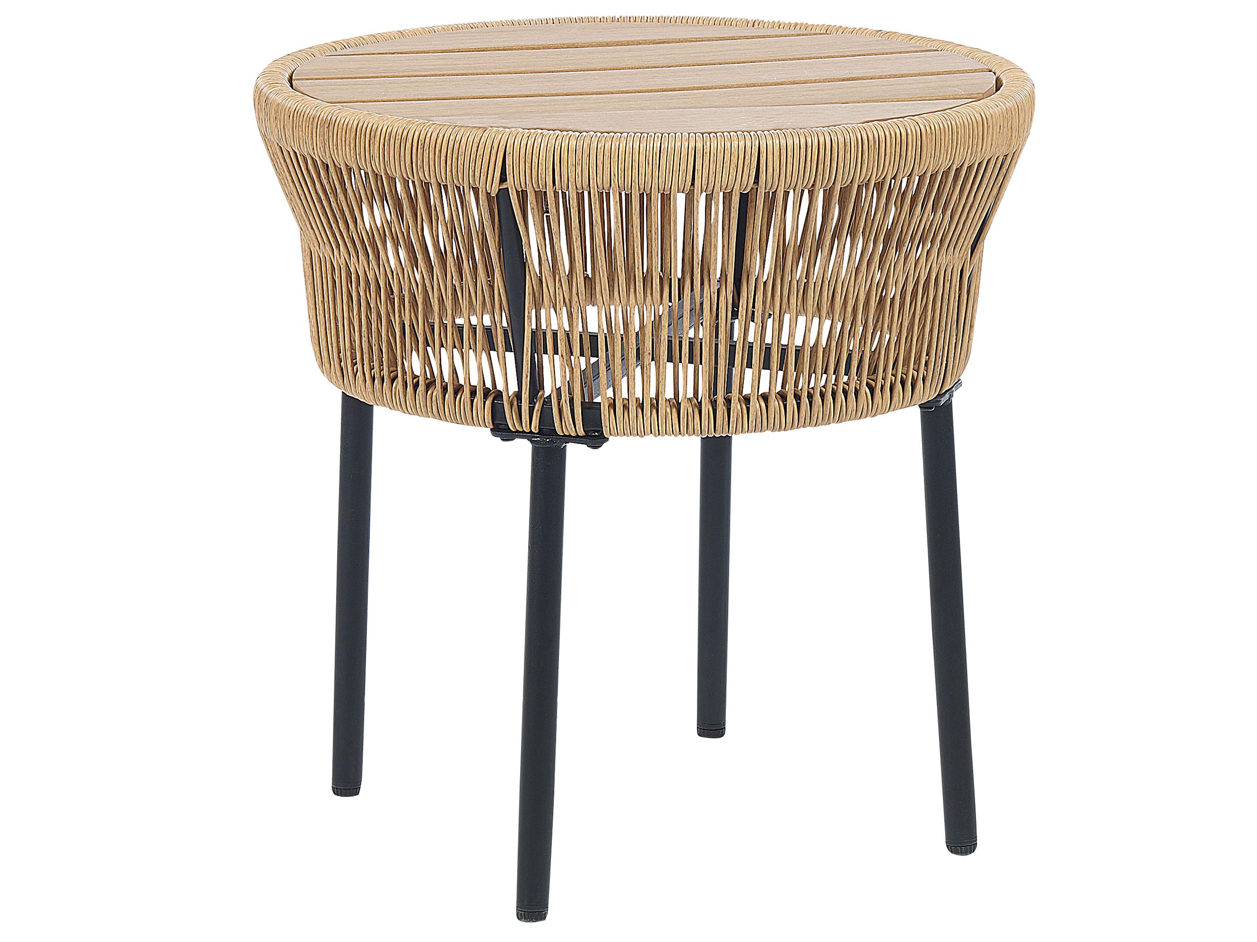 Bistroset met kussens GARGANO PE rotan Natuurlijk