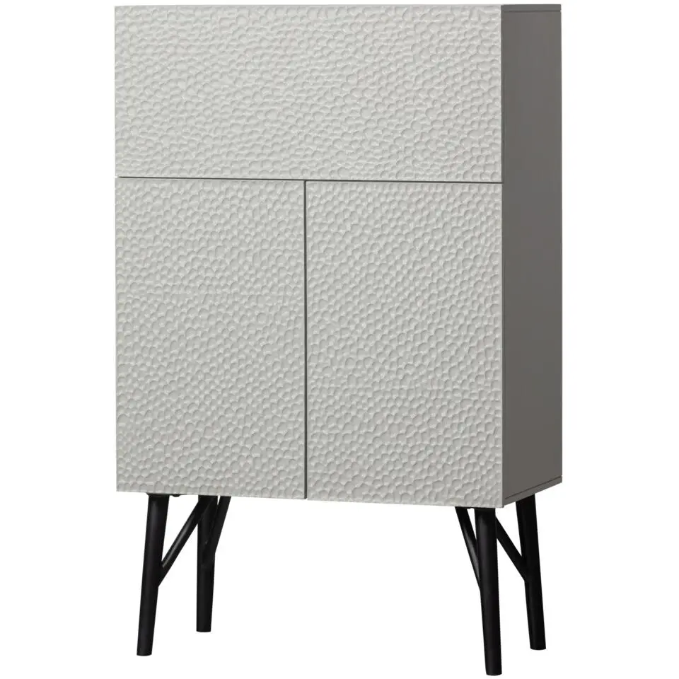 WOOOD Carved Drankkast - Hout - Mist - 146x90x46