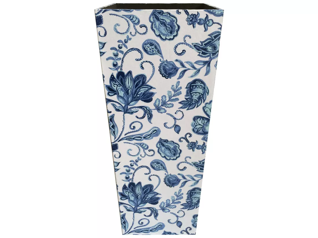 Porte-parapluies Stockage Canvas Mdf Blanc Bleu Vintage 50x21x21