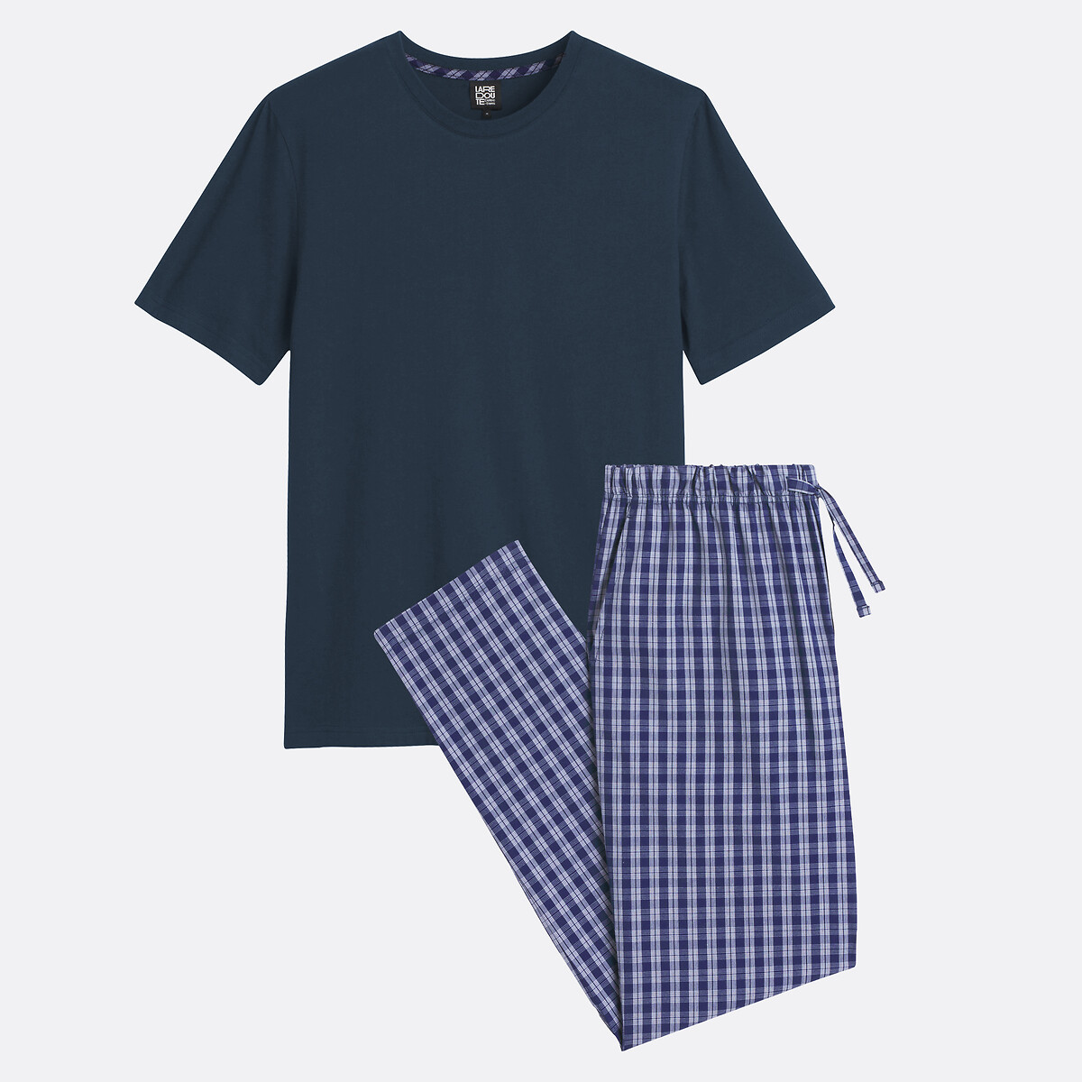COLEÇÕES LA REDOUTE<br>Pijama de algodão, calças xadrez