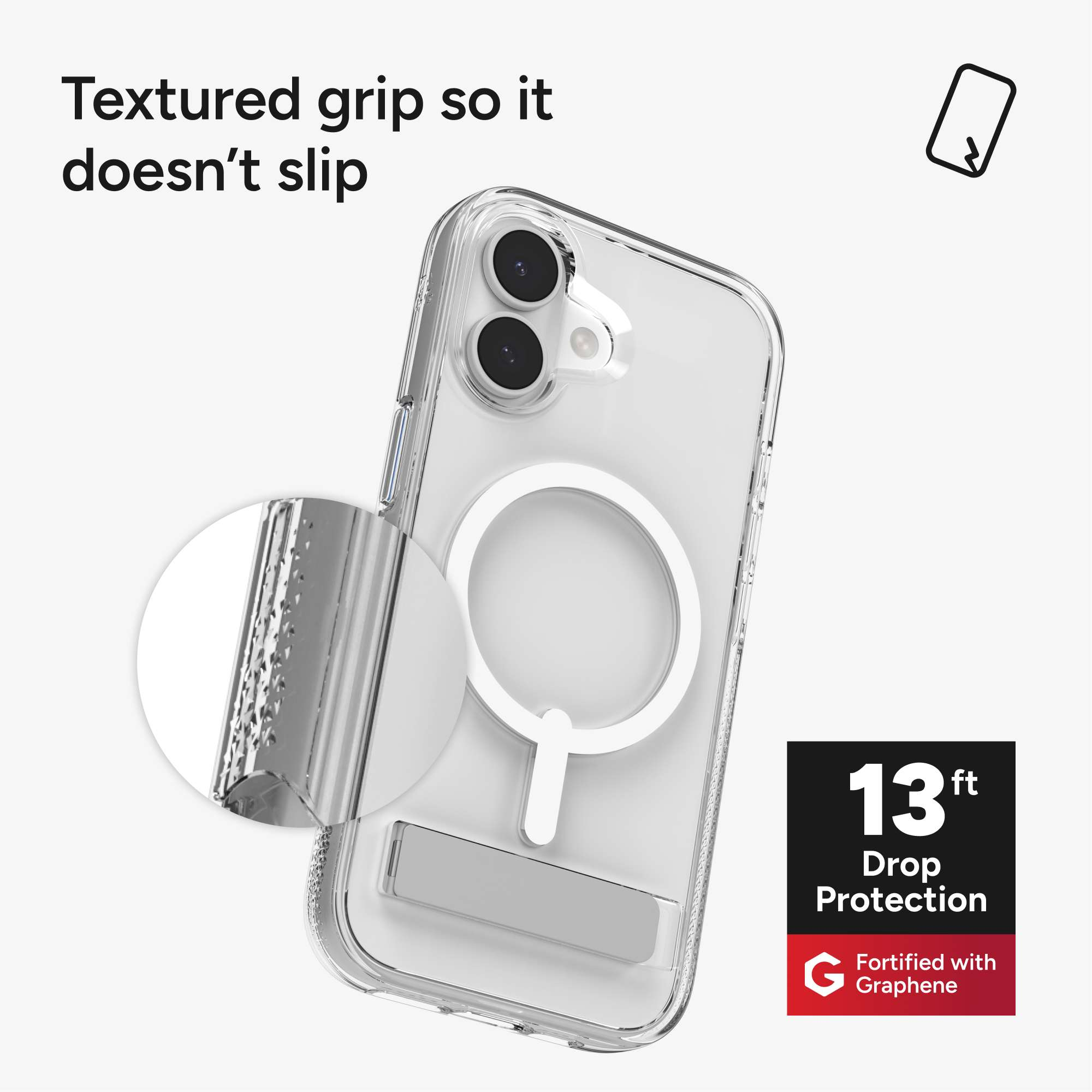 iPhone 17 MagSafe Schutzhülle Crystal Palace Snap mit Aufstellfunktion aus Recycelten Materialien (702318860) - Transparent