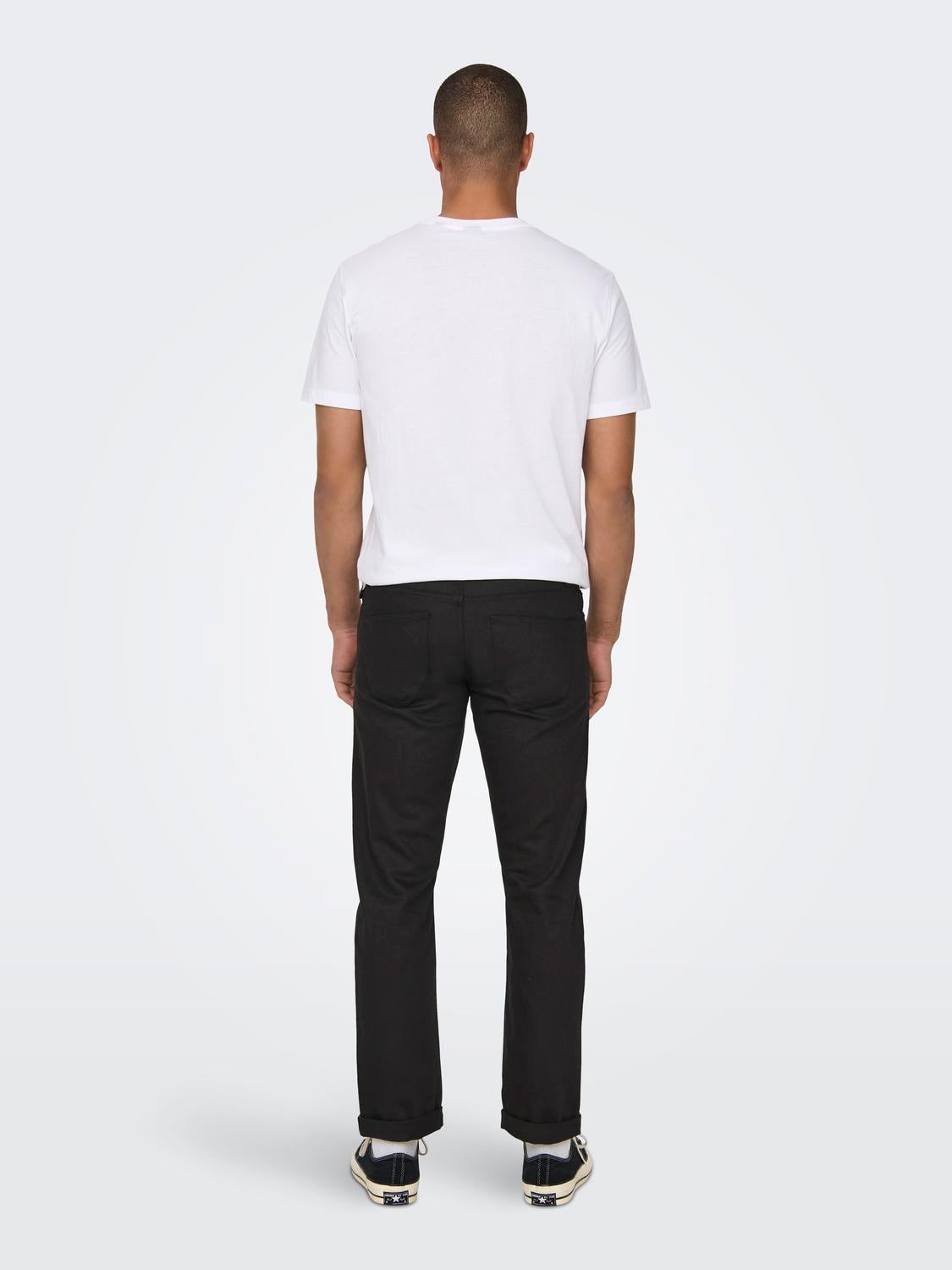 ONSWEFT Mittlere Taille Normal geschnitten Jeans Black Denim