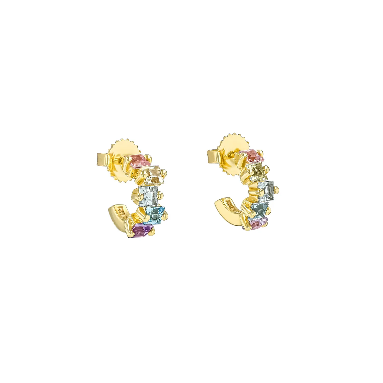 Suzanne Kalan Rainbow Mini Hoops Øreringe 14 kt. Guld PE696-YGPSTL