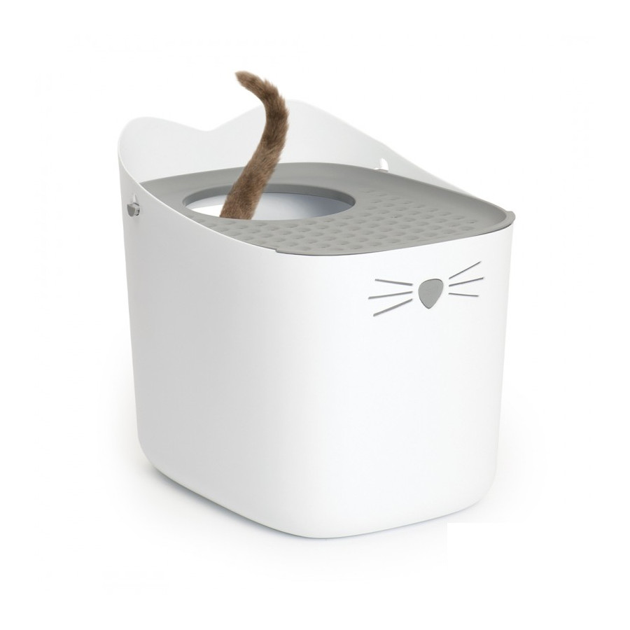 Caixa de areia para gatos Catit Pixi, branca