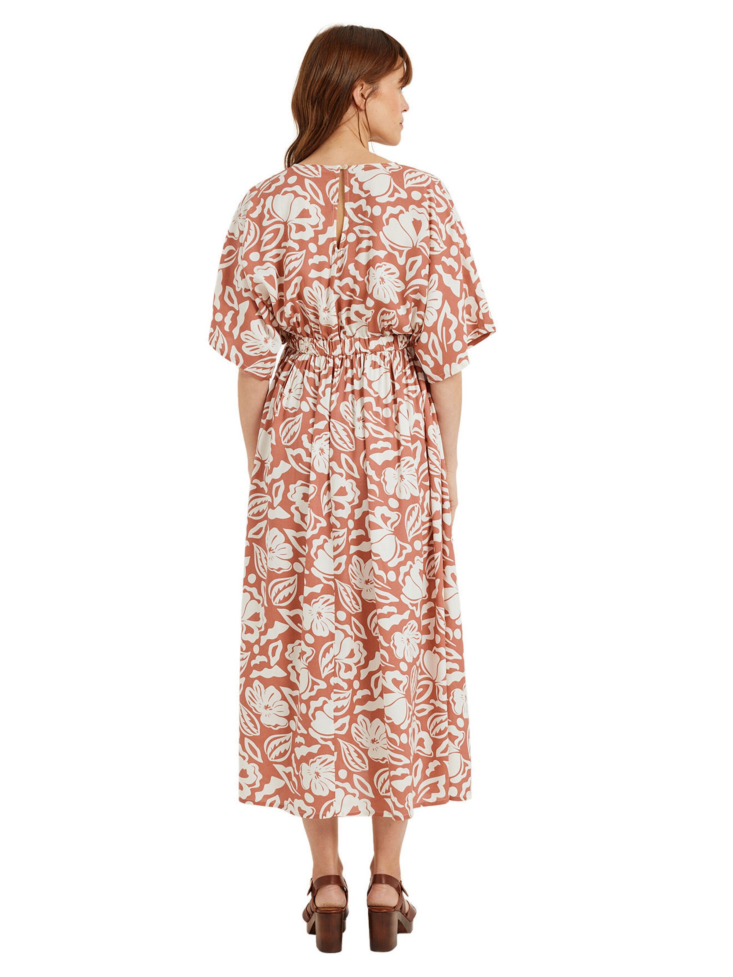 Vertbaudet Langes Wickelkleid für Schwangerschaft und Stillzeit terrakotta farbe