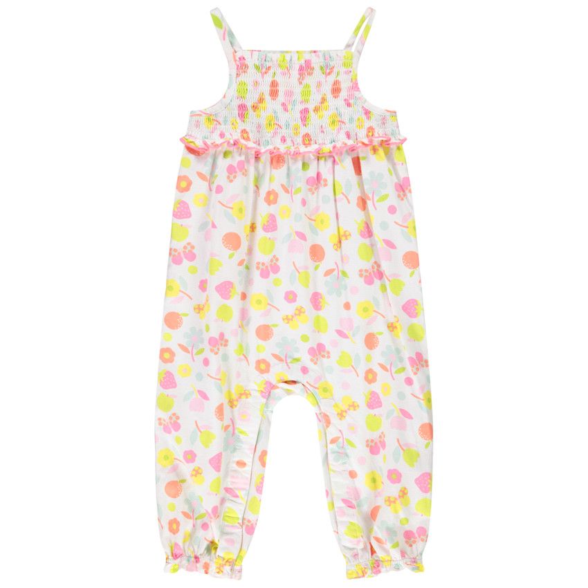Combinaison longue imprimé fruits pour bébé fille - Blanc