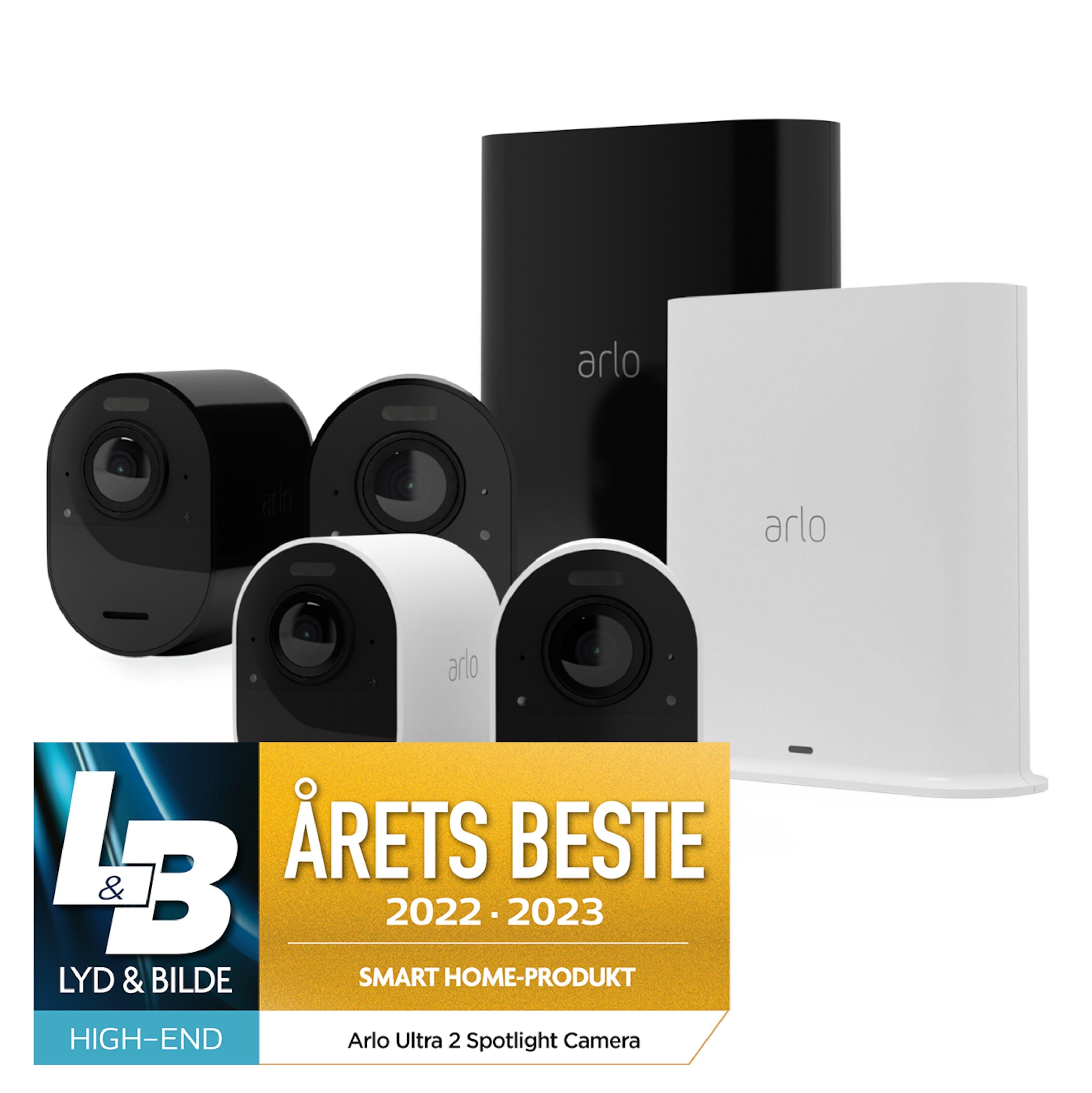 Arlo Ultra 2 Spotlight Trådløst overvåkingskamera 2-pk. Hvit