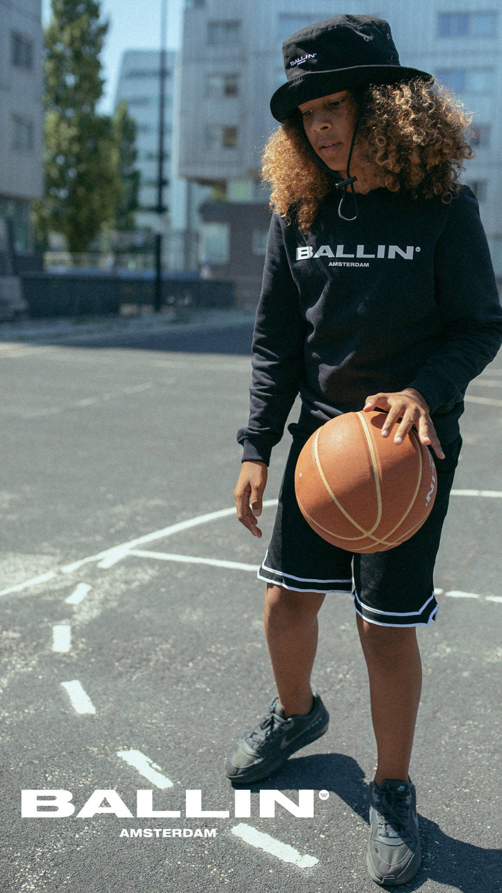 Ballin unisex sweater met logo zwart/wit