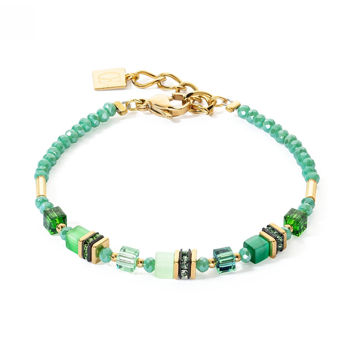 Bracelet Coeur de Lion Mini Cubes vert