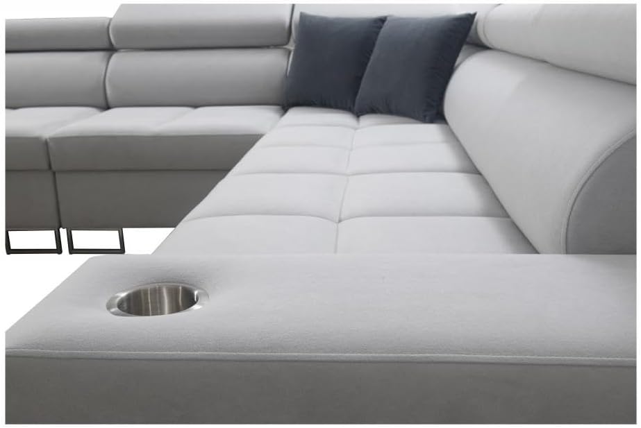IM SOFA Eckcouch L-Form Bettfunktion Ecksofa MOREN III (Schwarz, Links)