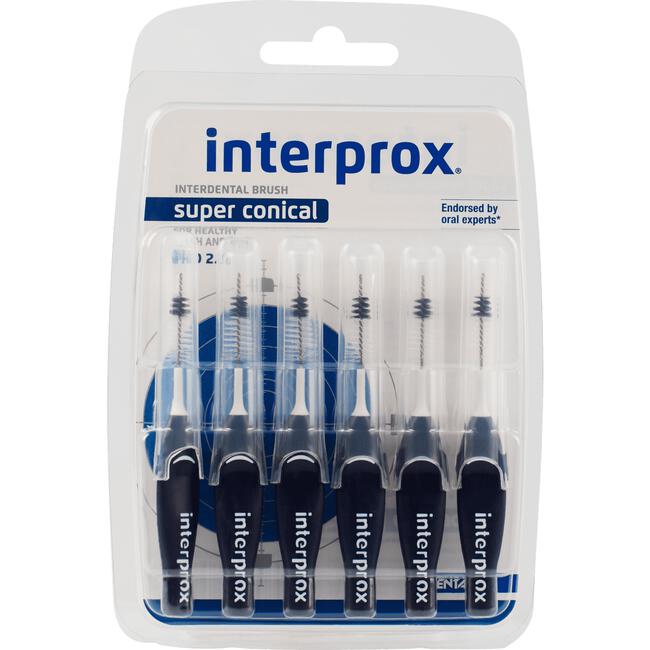 Interprox Super Conical Donkerblauw - 6 stuks