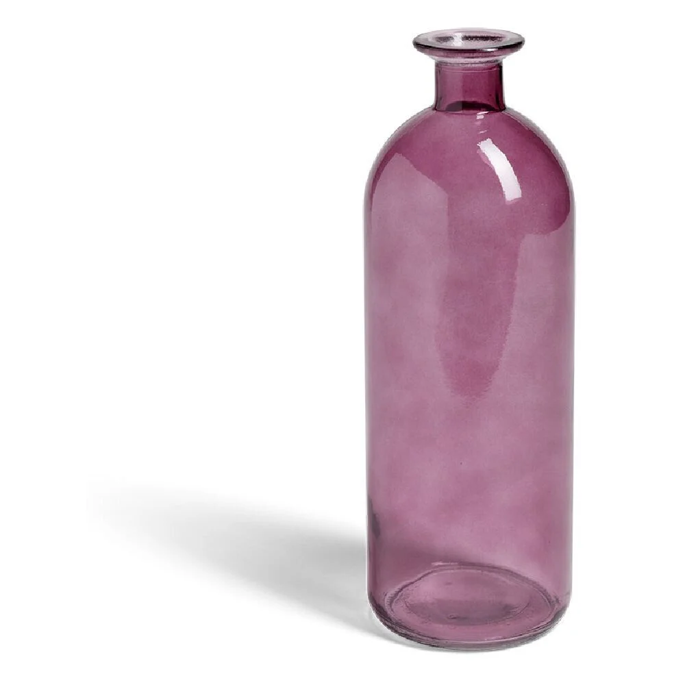 Vase verre violet transparent Ø9xH27cm